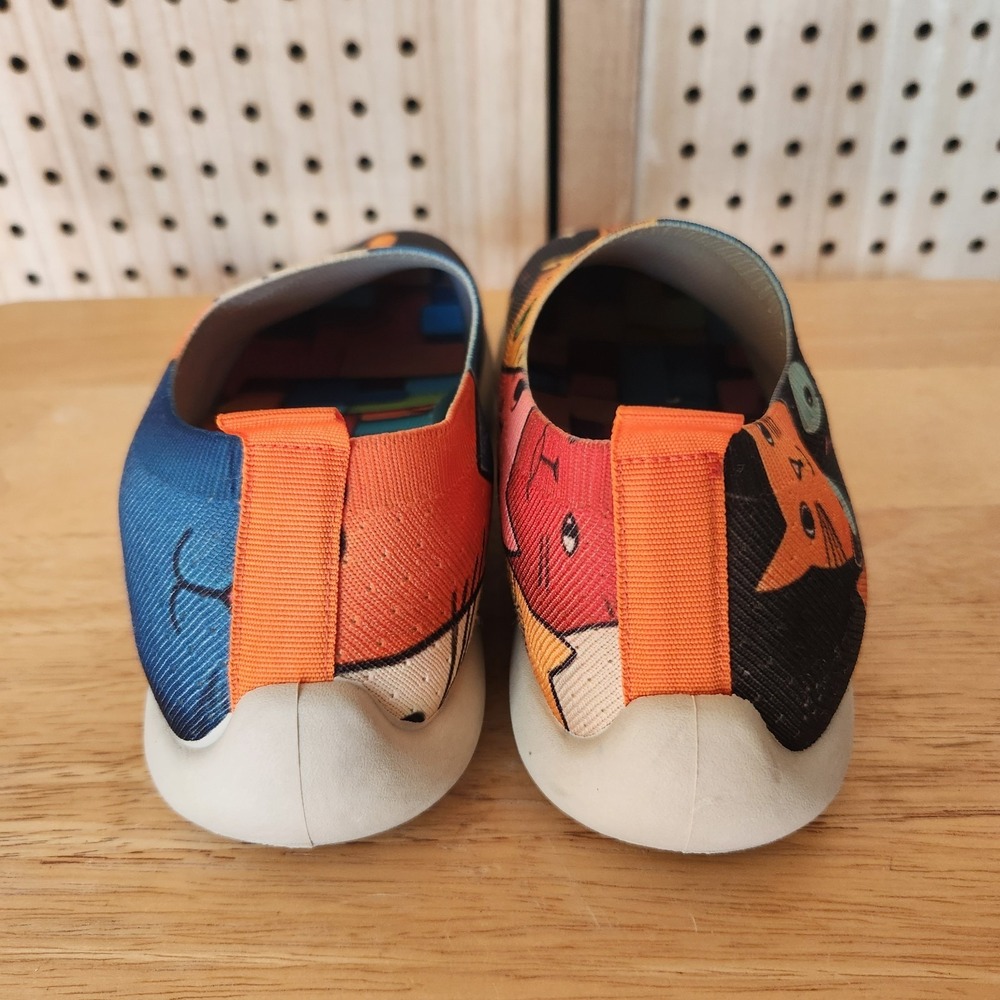 Cat Slip On Art Deco Colorful Shoes Size 9.5 Pet Kitty Unique - Picture 4 of 7